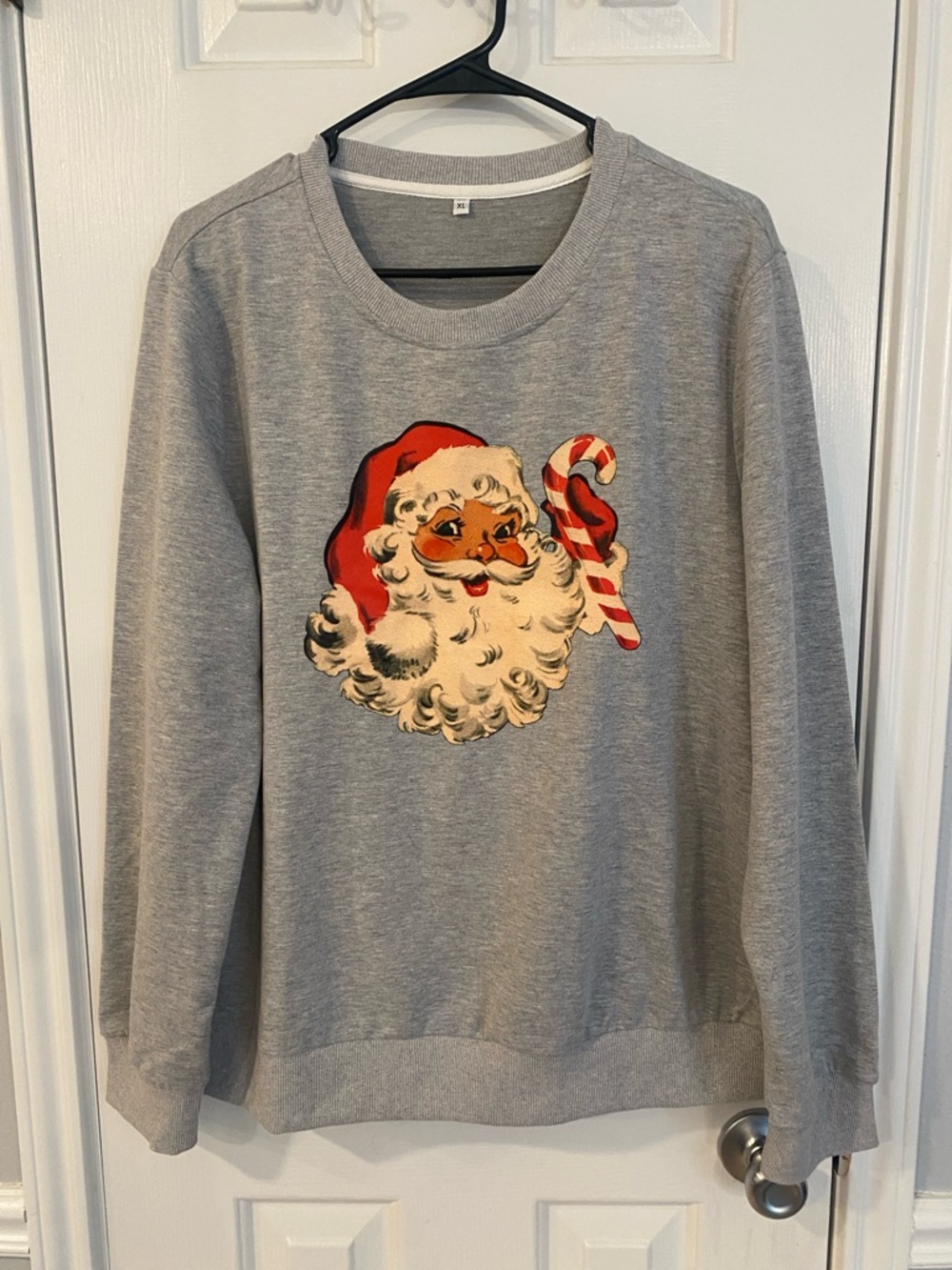 Women's Gray Santa Graphic Sweatshirt NWOT